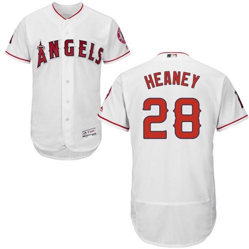 Angels of Anaheim #28 Andrew Heaney White Flexbase Authentic Collection Stitched MLB Jersey